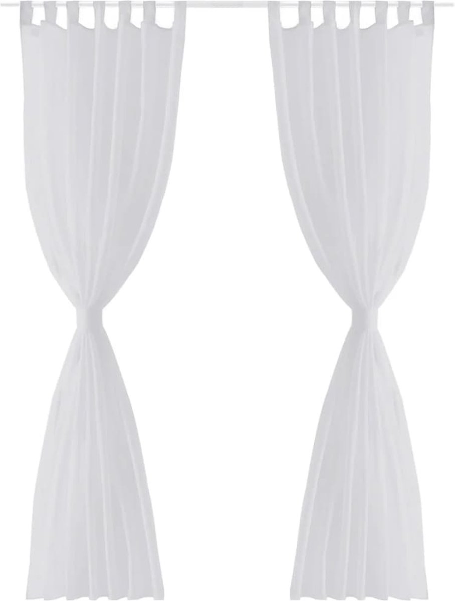 te Vitrage 140 X 225 Cm 2 Stuks - Wit