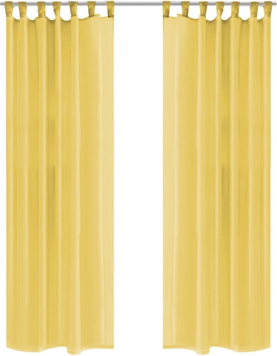 te Vitrage 140 X 225 Cm 2 Stuks - Wit