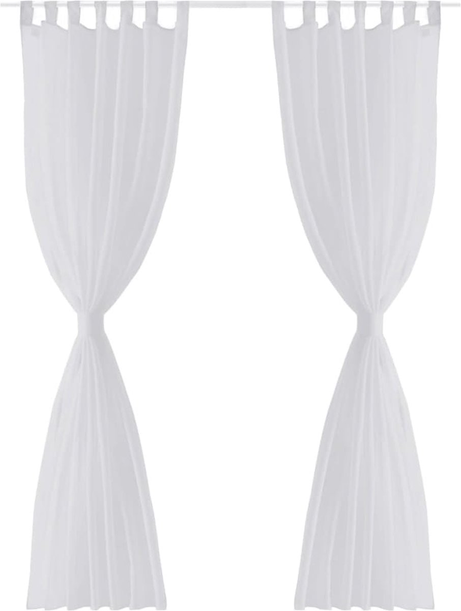 te Vitrage 140 X 225 Cm 2 Stuks - Wit