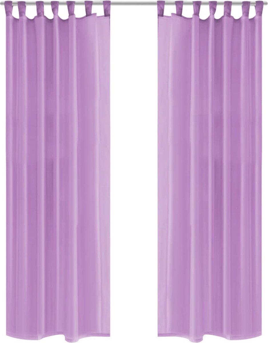 te Vitrage 140 X 225 Cm 2 Stuks - Wit