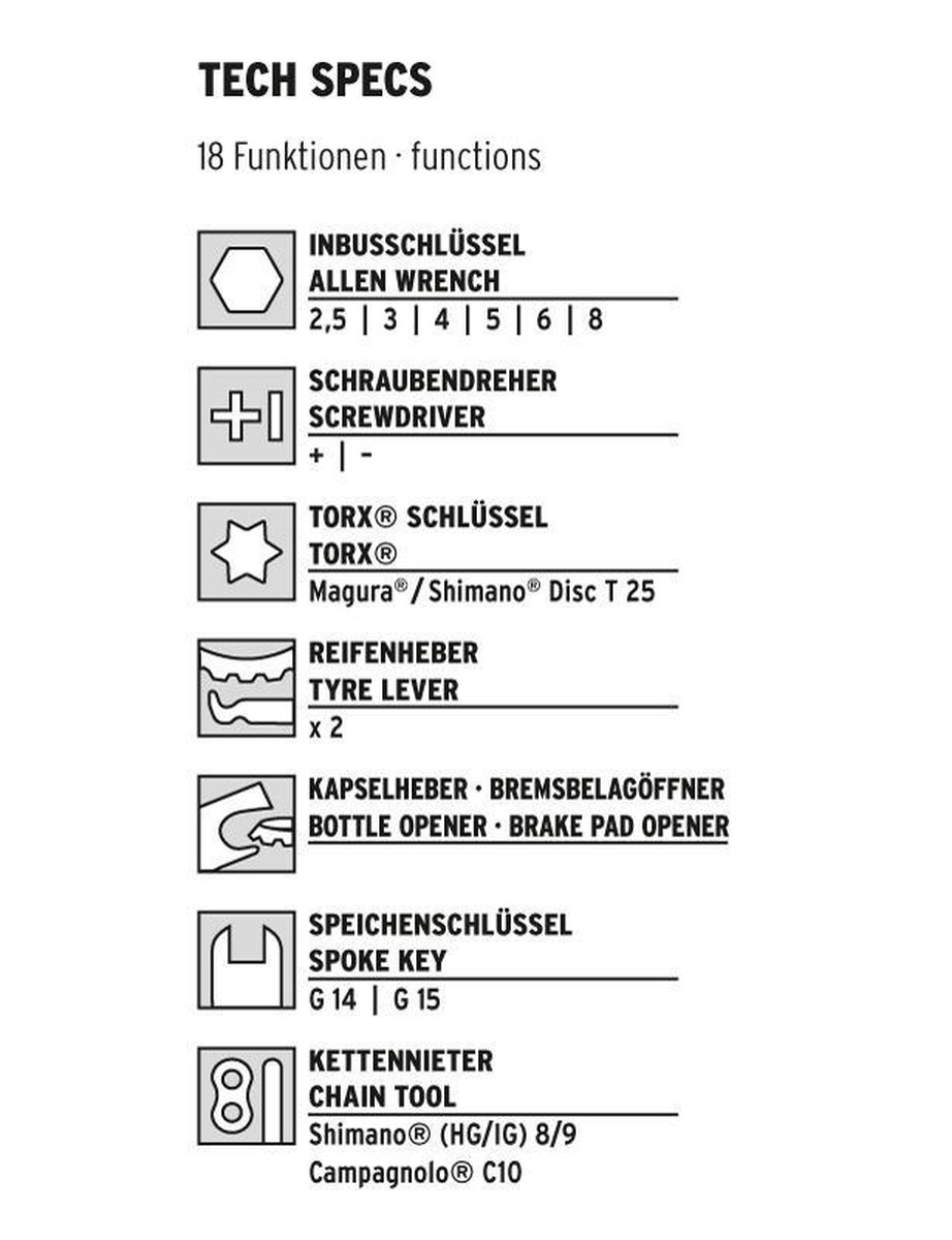 SKS Multitool 18 Functies 73 Mm Zwart/zilver - Silver