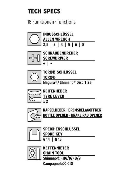 SKS Multitool 18 Functies 73 Mm Zwart/zilver - Silver