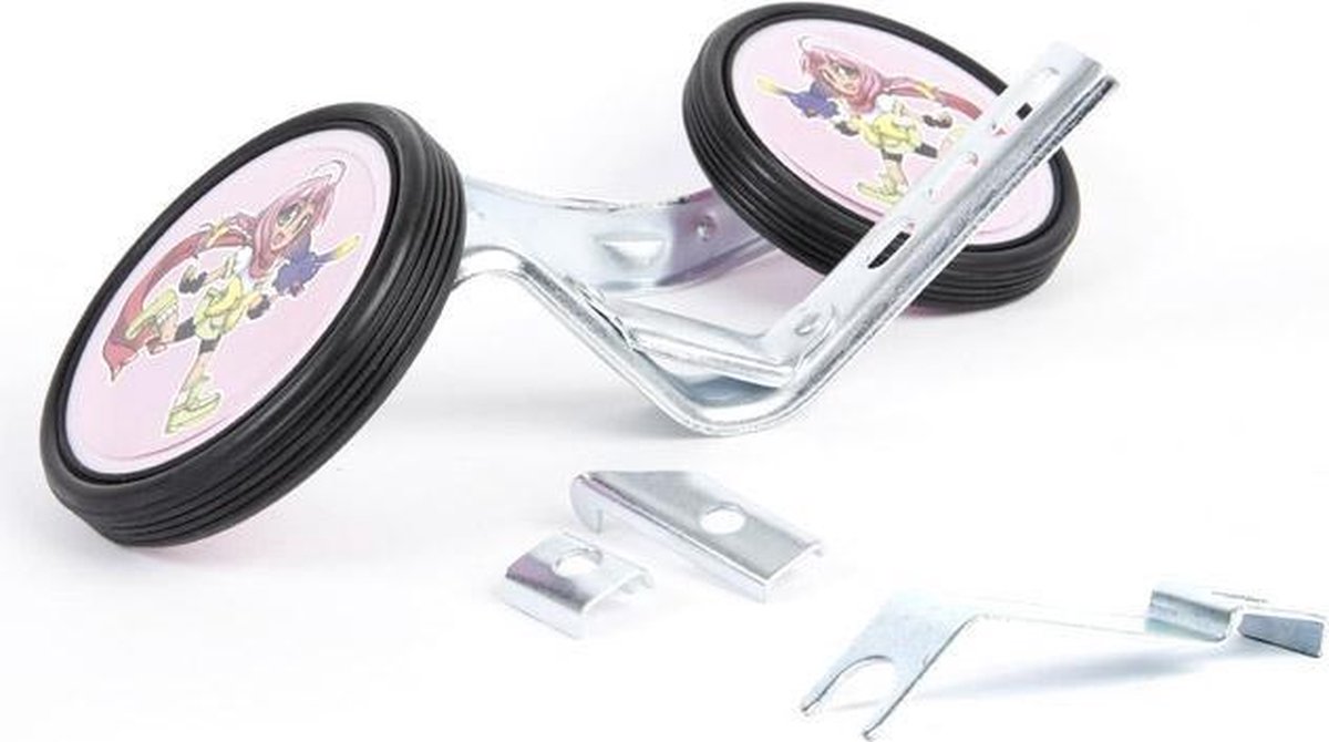 Pexkids Zijwieltjes 12-20 Inch Mila Pvc Zwart Met - Roze