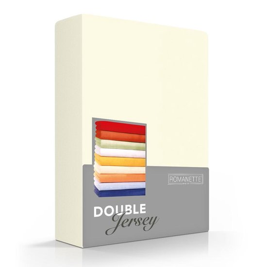 Romanette Hoeslaken Double Jersey Ivoor-160/180 X 200/210/220 Cm