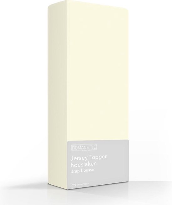 Romanette Topper Hoeslaken Jersey Ivoor-160/180 X 200/210/220 Cm