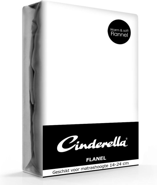 Cinderella Flanellen Hoeslaken White -90x200/210cm - Wit