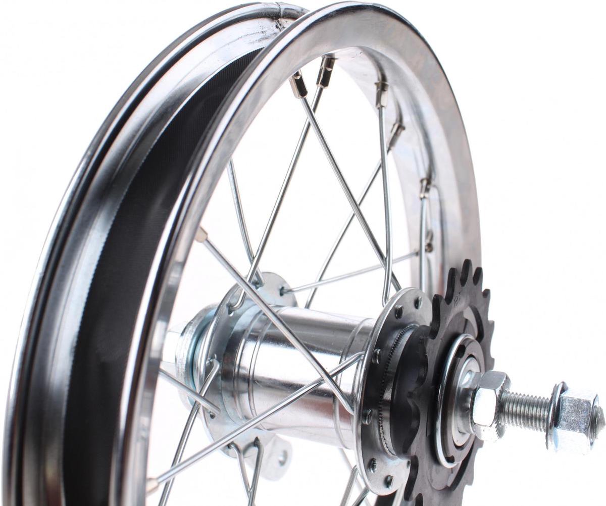 TOM Achterwiel 12 Inch Terugtraprem Chroom Zilver - Silver