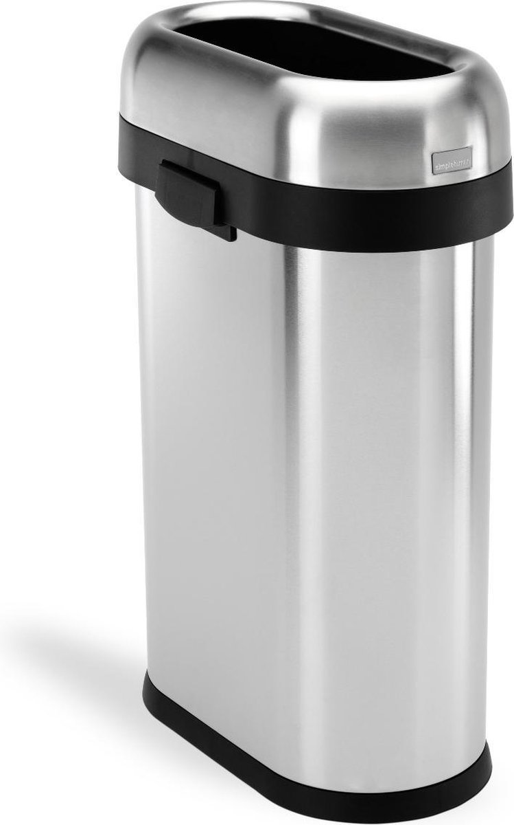 Simplehuman Afvalemmer Bullet Open Top Rvs Slimline, 50 Liter - - Silver