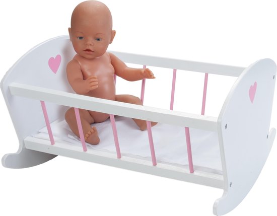 Angel Toys Houten Poppenschommelbedje -/ - Roze