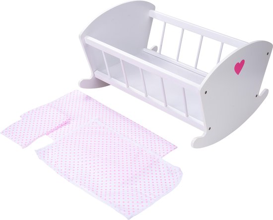 Angel Toys Houten Poppenschommelbedje -/ - Roze