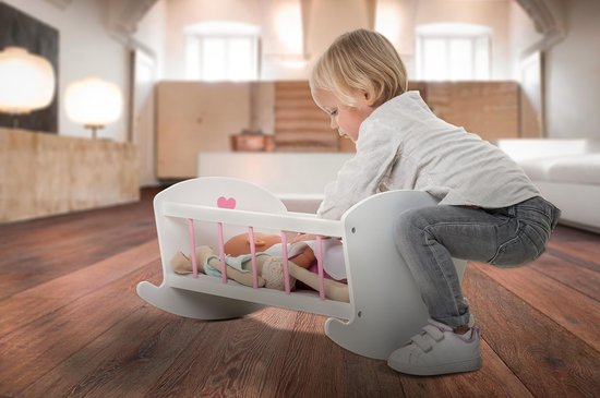 Angel Toys Houten Poppenschommelbedje -/ - Roze
