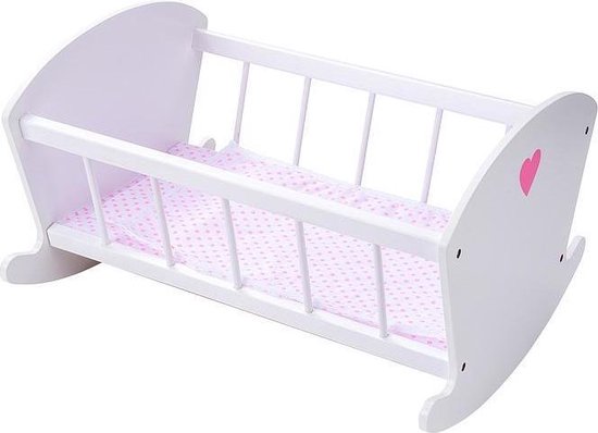 Angel Toys Houten Poppenschommelbedje -/ - Roze