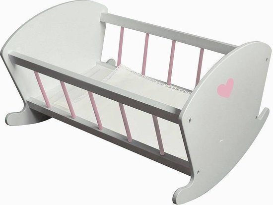 Angel Toys Houten Poppenschommelbedje -/ - Roze