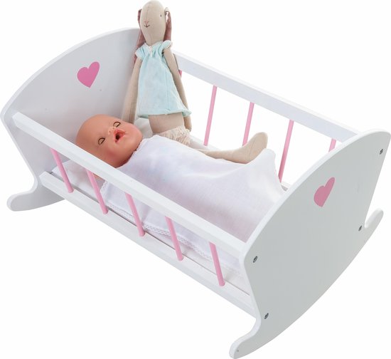 Angel Toys Houten Poppenschommelbedje -/ - Roze