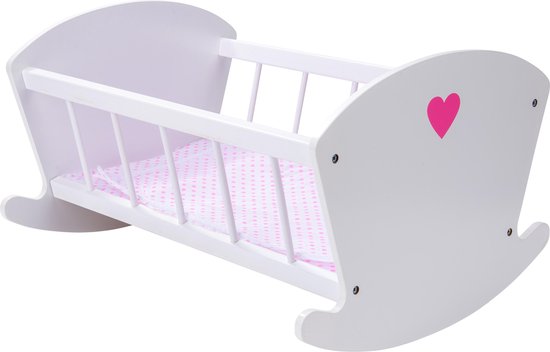 Angel Toys Houten Poppenschommelbedje -/ - Roze