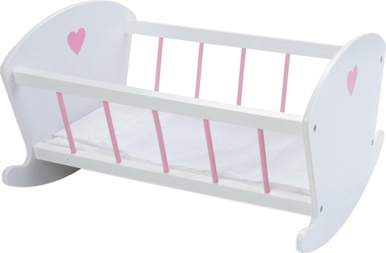 Angel Toys Houten Poppenschommelbedje -/ - Roze