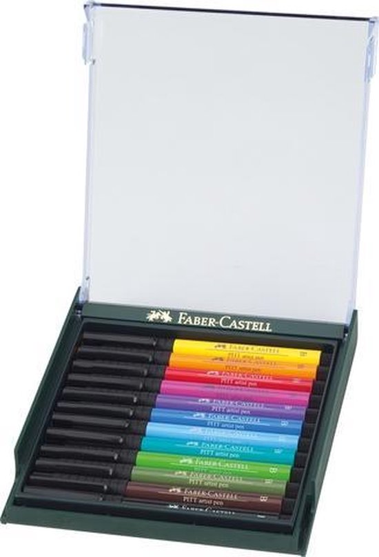 Faber Castell Tekenstift Faber-castell Pitt Artist Pen Brush Set 12 Stuks Basic