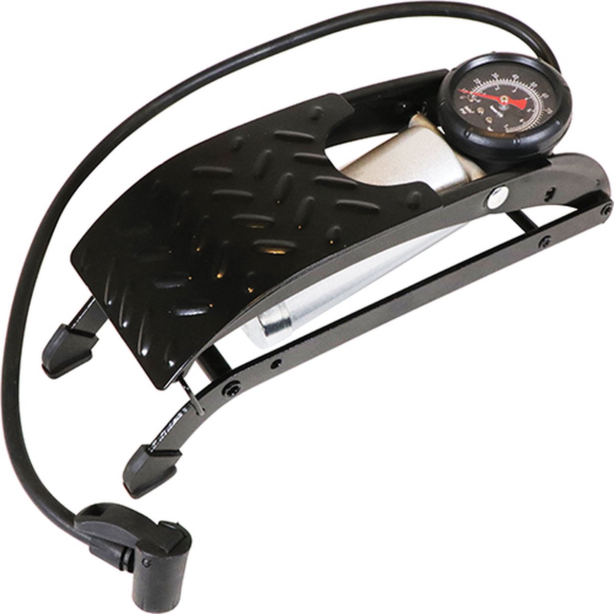 CarPoint Voetpomp Met Manometer 7 Bar Staal - Zwart