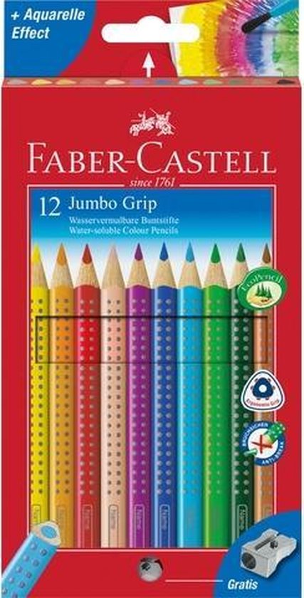 Faber Castell Kleurpotlood Jumbo Grip Etui à 12 Stuks - Wit