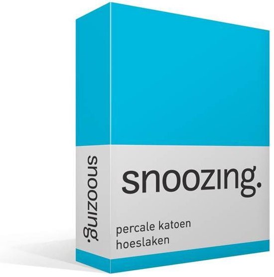 Snoozing - Hoeslaken -200x200 - Percale Katoen - - Turquoise
