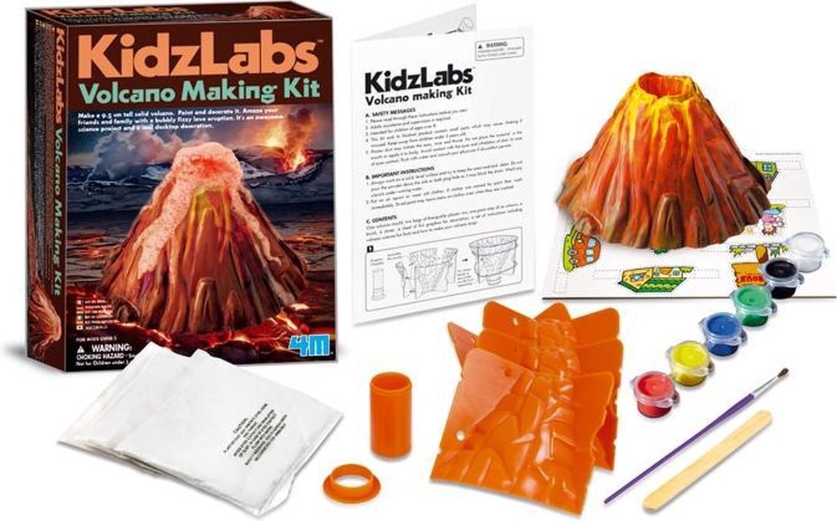 4M Kidzlabs Sciene: Vulkaan Groot - Zwart