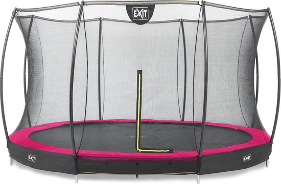 EXIT Toys Silhouette Verlaagde Trampoline Met Veiligheidsnet Rond - 366 Cm - - Roze