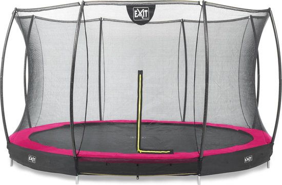 EXIT Toys Silhouette Verlaagde Trampoline Met Veiligheidsnet Rond - 427 Cm - - Roze