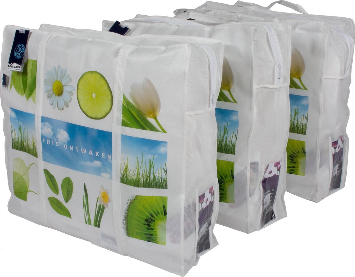 Polydaun Lotus Synthetisch Medium Hoofdkussen - Synthetisch - 50x62x10/5 Cm, Passend In Kussensloop Van 60x70 Cm - - Wit