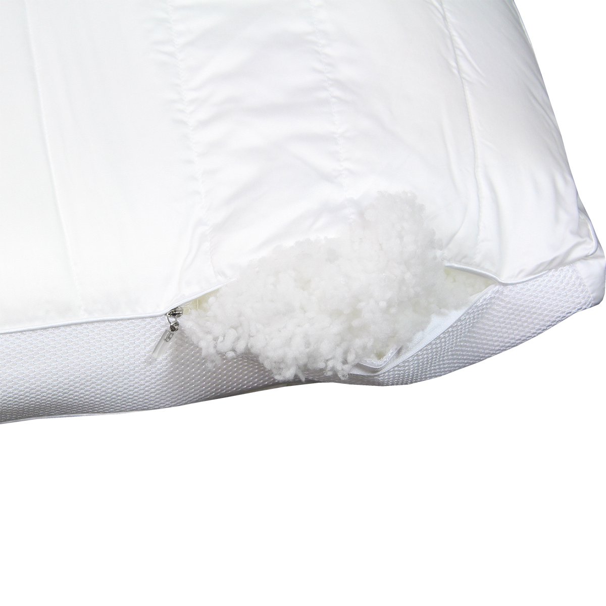 Polydaun Lotus Synthetisch Medium Hoofdkussen - Synthetisch - 50x62x10/5 Cm, Passend In Kussensloop Van 60x70 Cm - - Wit