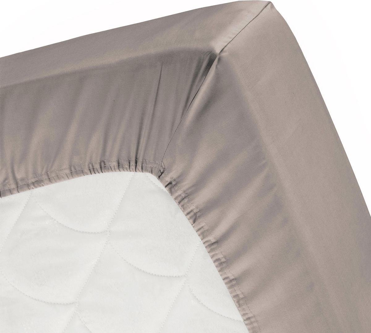 Cinderella Basic Percaline Katoen Hoeslaken - 100% Percaline Katoen - 2-persoons (140x200 Cm) - Taupe - Bruin