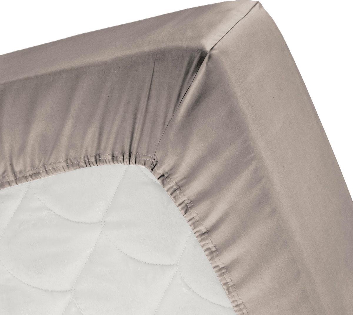 Cinderella Basic Percaline Katoen Hoeslaken - 100% Percaline Katoen - 2-persoons (140x200 Cm) - Taupe - Bruin
