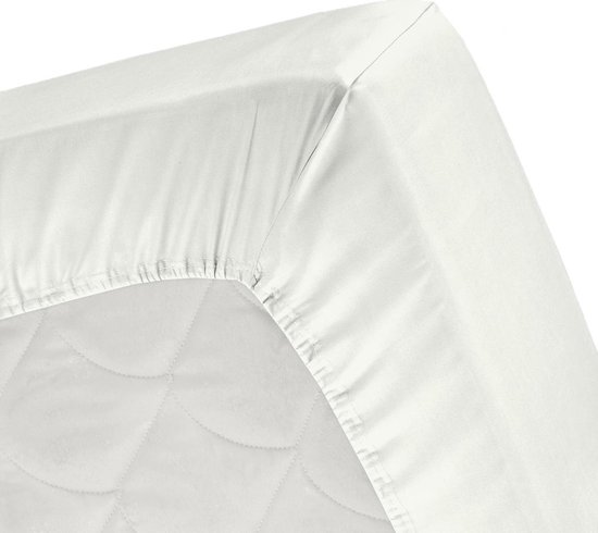 Cinderella Basic Percaline Katoen Hoeslaken - 100% Percaline Katoen - Lits-jumeaux (180x220 Cm) - Ivory - Wit