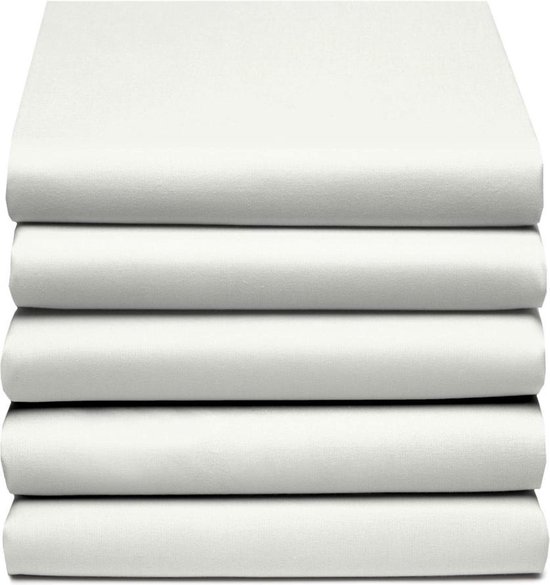 Cinderella Basic Percaline Katoen Hoeslaken - 100% Percaline Katoen - Lits-jumeaux (180x220 Cm) - Ivory - Wit