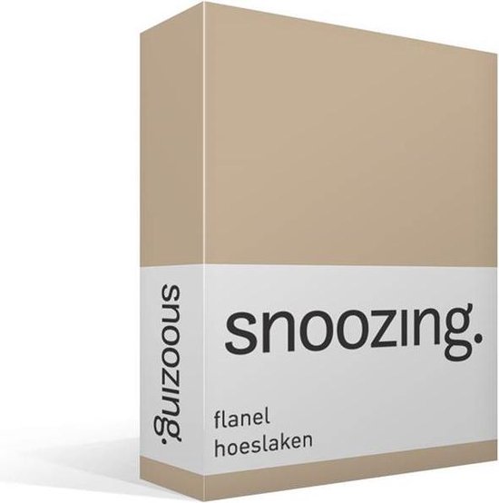 Snoozing Flanel Hoeslaken - 100% Geruwde Flanel-katoen - Lits-jumeaux (160x210/220 Cm) - Camel - Bruin
