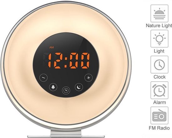 Sunrise Wake-up Light - Rgb Lichtwekker - Fm Radio -/rvs - Wit