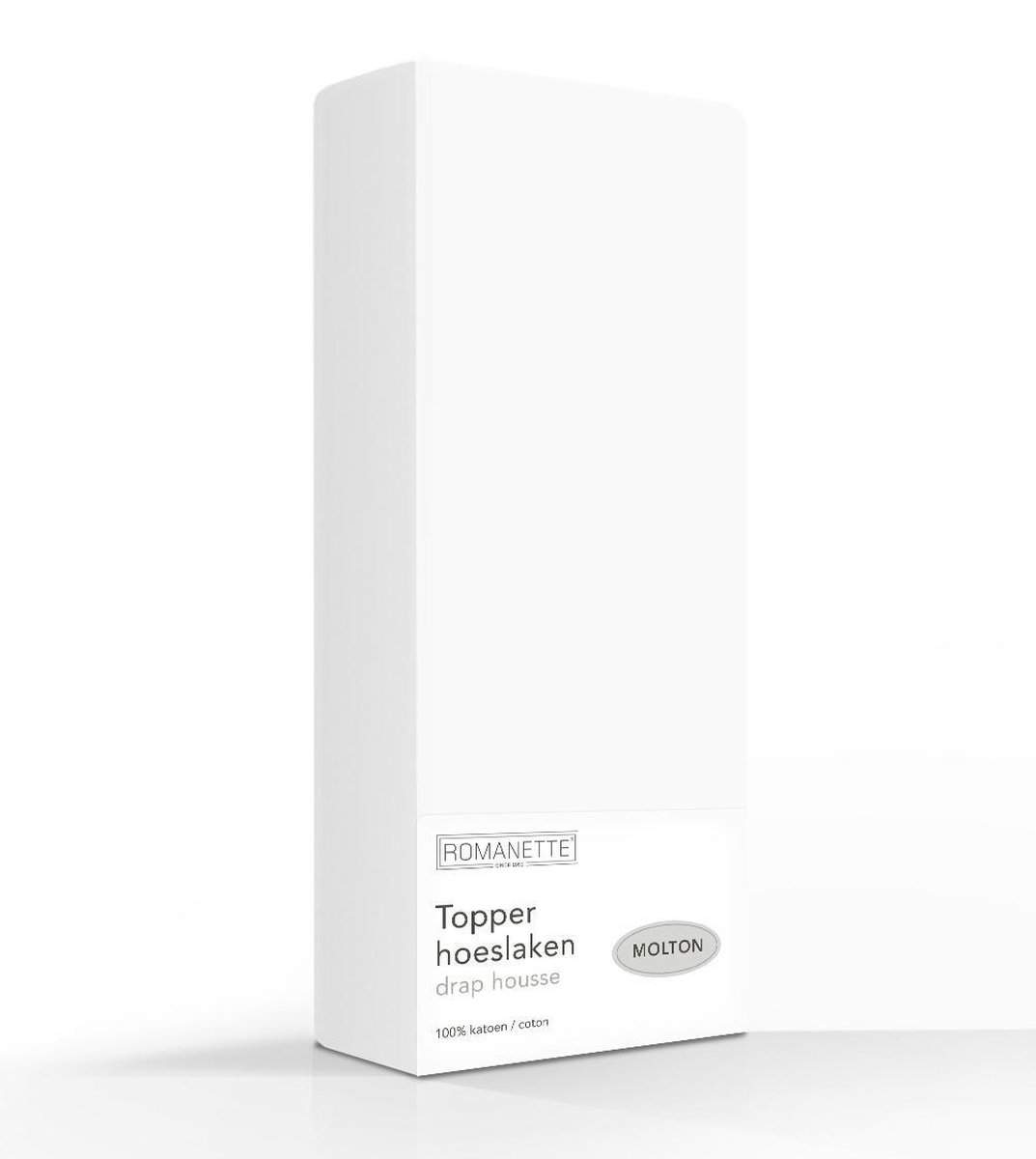 Romanette Molton Topper Hoeslaken -200 X 200 Cm - Wit