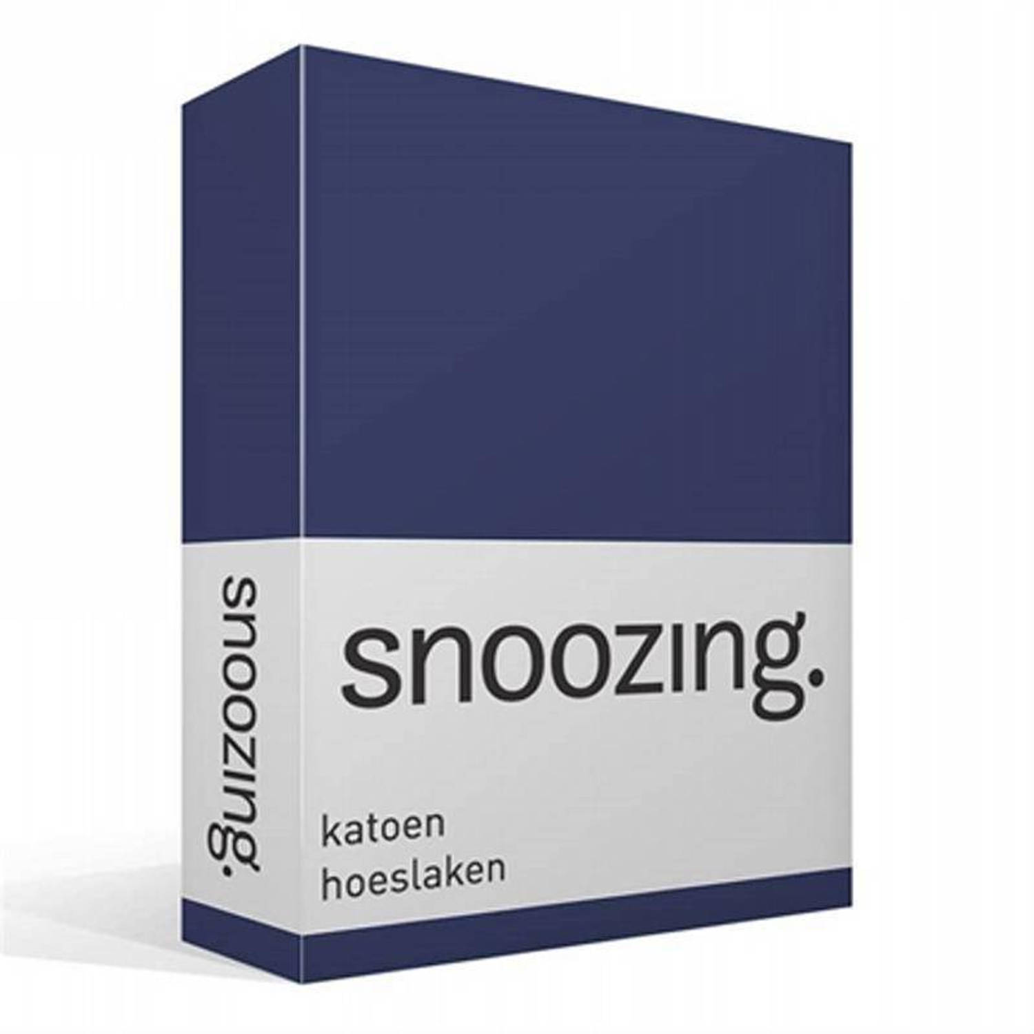 Snoozing - Katoen - Hoeslaken - 100x220 - Navy - Blauw