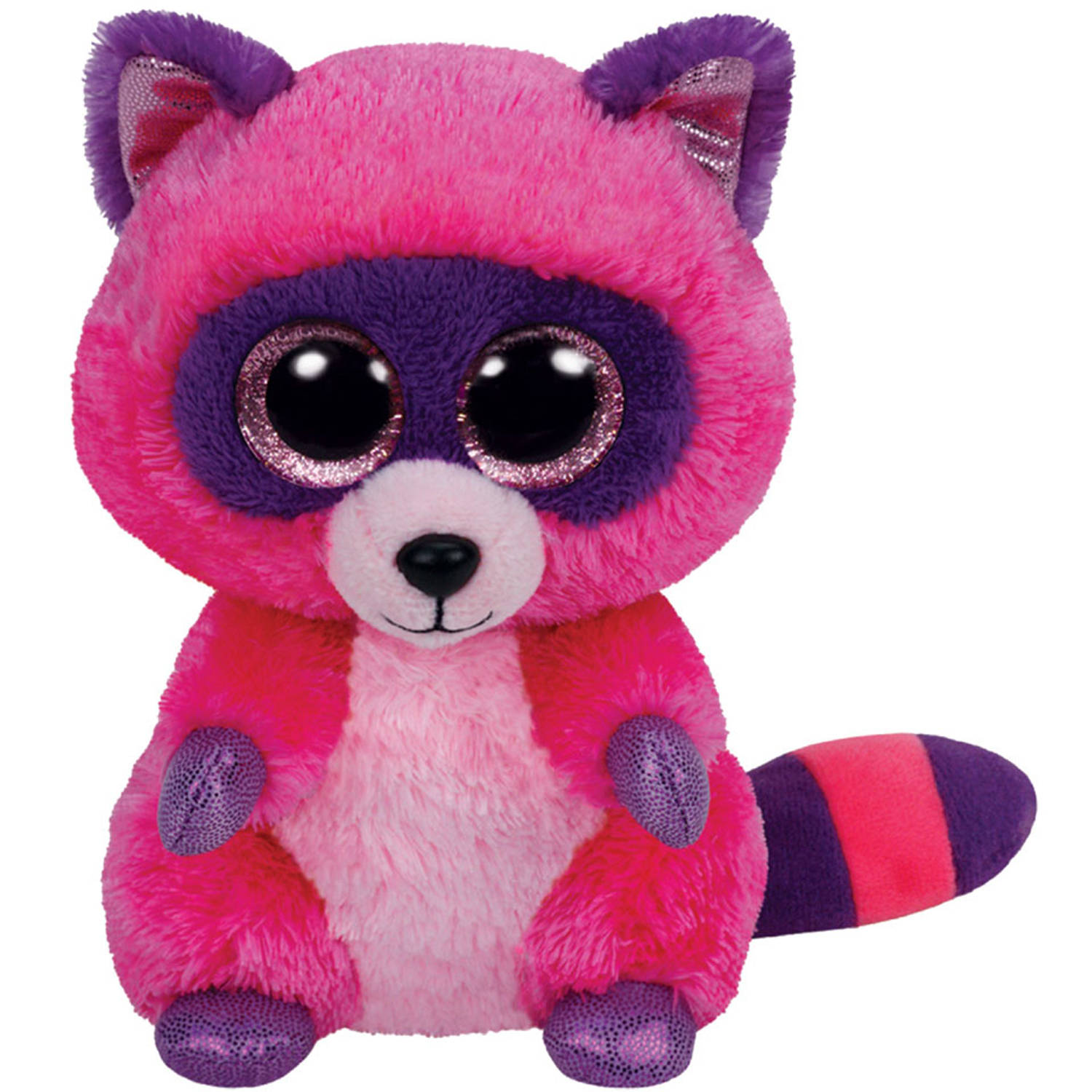 ty Beanie Buddy Knuffel Wasbeer Roxie - 24 Cm - Paars