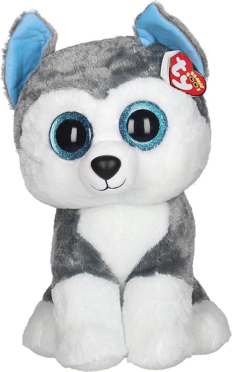 ty Beanie Boo Xl Knuffel Hond Slush - 42 Cm - Grijs