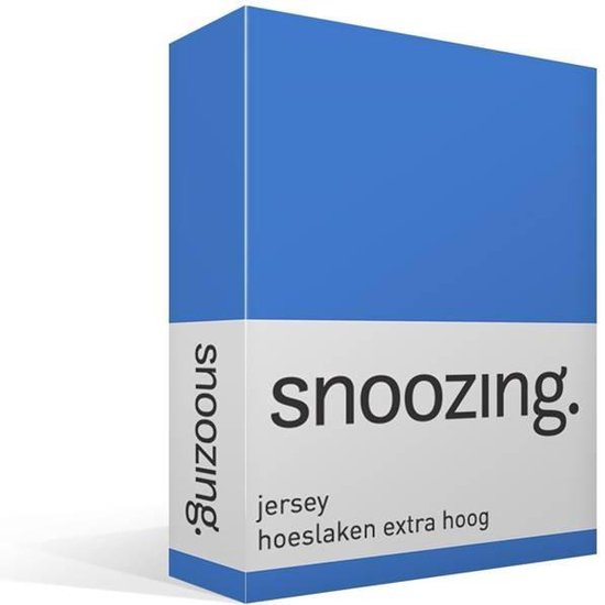 Snoozing - Hoeslaken - Extra Hoog - Jersey - 80 /90 X200 - Meermin - Blauw
