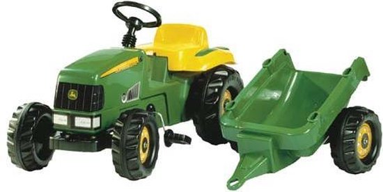 Rolly Toys Kid John Deere Met Aanhanger - Groen