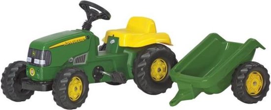 Rolly Toys Kid John Deere Met Aanhanger - Groen