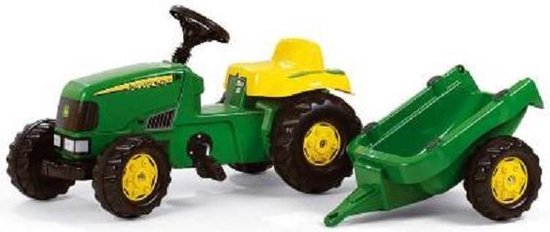 Rolly Toys Kid John Deere Met Aanhanger - Groen