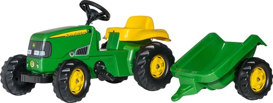 Rolly Toys Kid John Deere Met Aanhanger - Groen