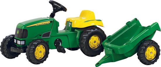 Rolly Toys Kid John Deere Met Aanhanger - Groen