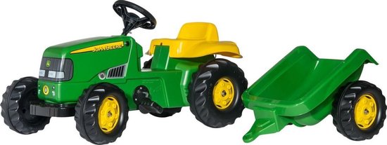 Rolly Toys Kid John Deere Met Aanhanger - Groen