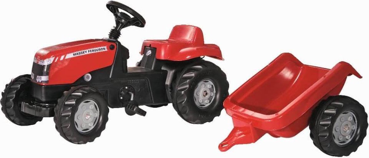 Rolly Toys Massey Ferguson Tractor Met Aanhanger - Rood