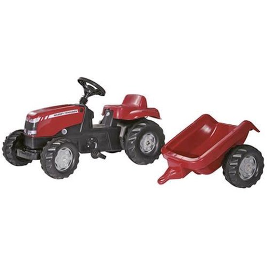 Rolly Toys Massey Ferguson Tractor Met Aanhanger - Rood