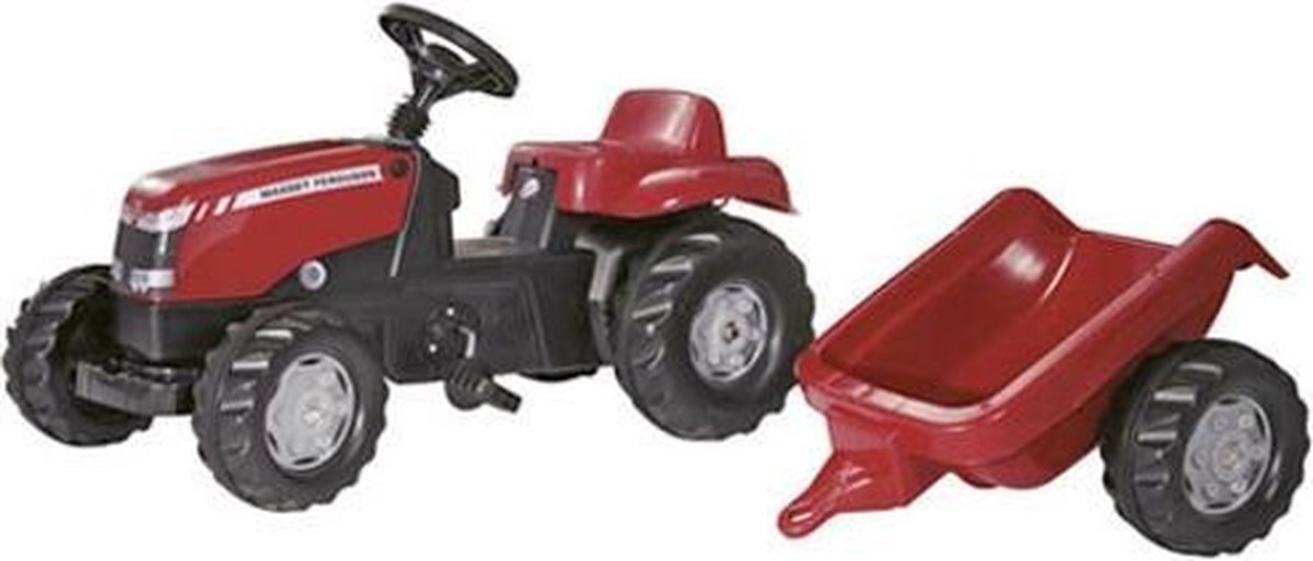 Rolly Toys Massey Ferguson Tractor Met Aanhanger - Rood