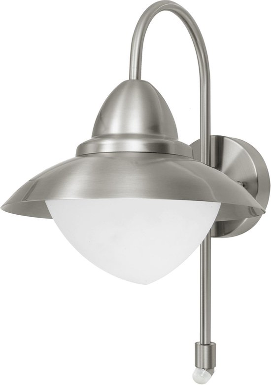 EGLO Buiten-wandlamp/1 Rvs Met Sensor 'Sidney' - Silver